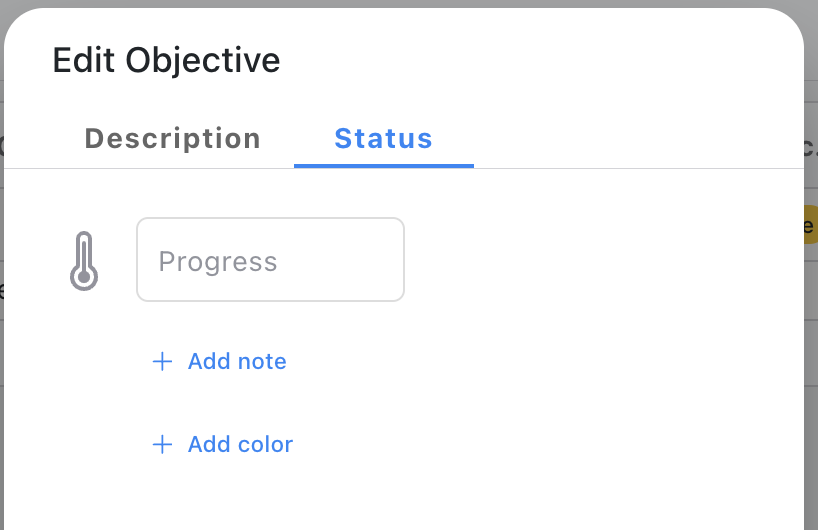 Objective Progress Field - Display on Edit dialog