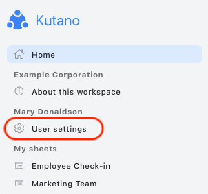 Sidebar user menu