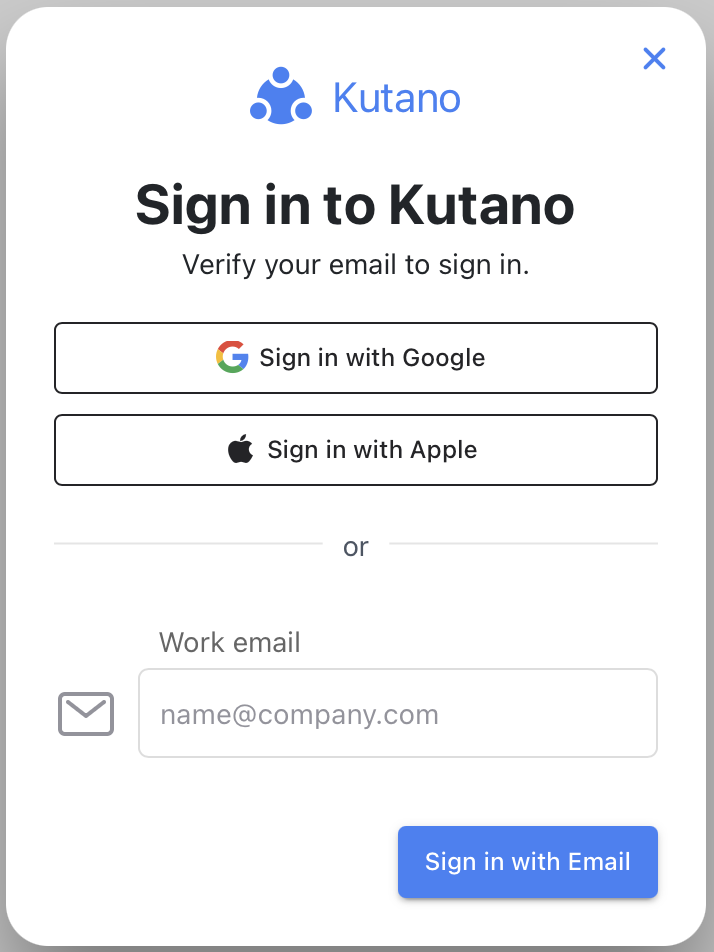 Sign in dialog with three sign-in options
